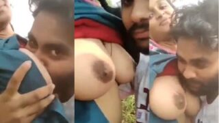 Pria Mesum Mengisap Payudara Pacarnya Dalam Adegan Seks Liar Di Luar Ruangan Bergaya Desi