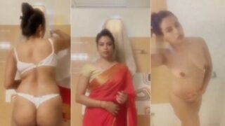 Lucknow Lady Records Her Desi Nude Mms In Shower